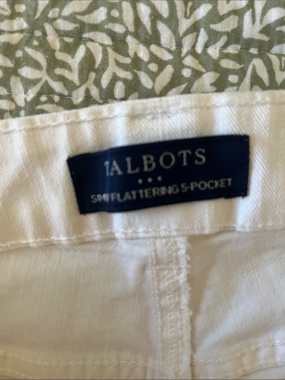 Talbots White Cropped Button-Hem Pants - Picture 4 of 8